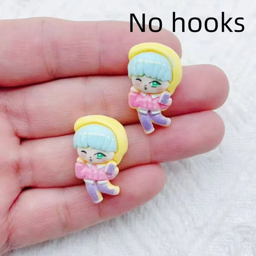 10pcs resin cartoon character jewelry earrings necklaces bracelets