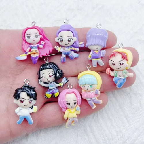 10pcs resin cartoon character jewelry earrings necklaces bracelets