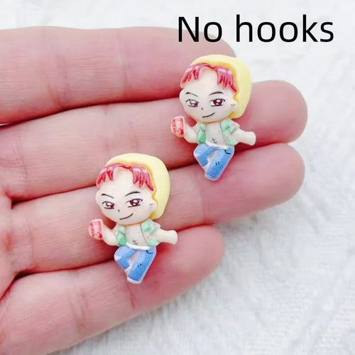 10pcs resin cartoon character jewelry earrings necklaces bracelets