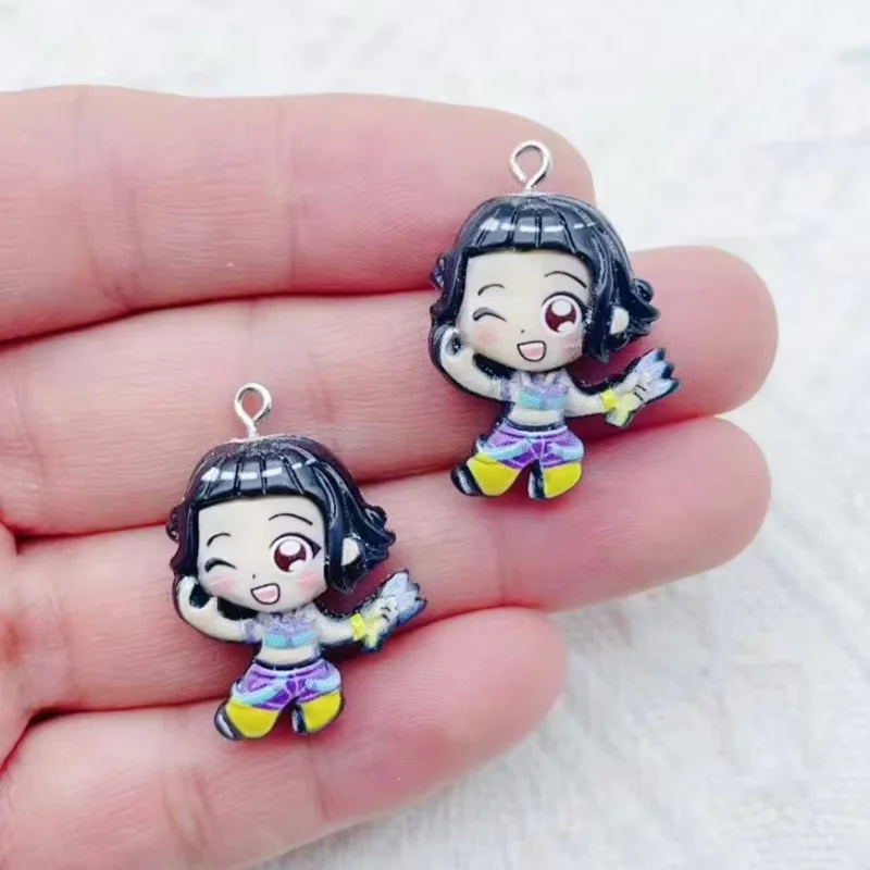 10pcs resin cartoon character jewelry earrings necklaces bracelets