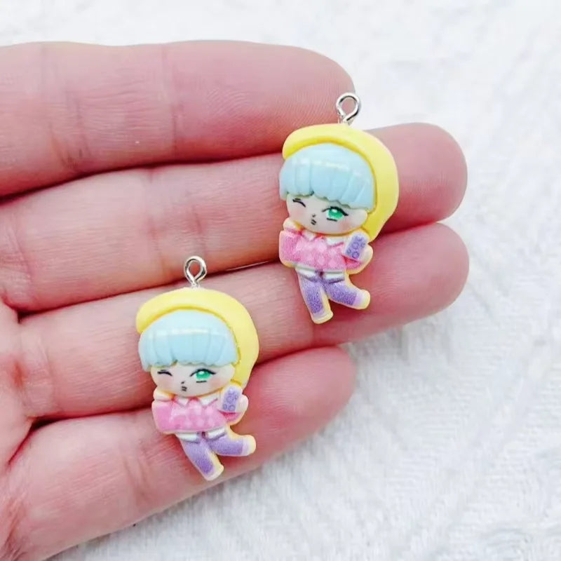 10pcs resin cartoon character jewelry earrings necklaces bracelets