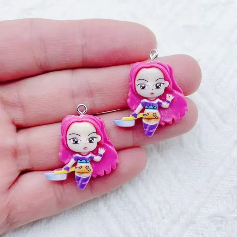 10pcs resin cartoon character jewelry earrings necklaces bracelets