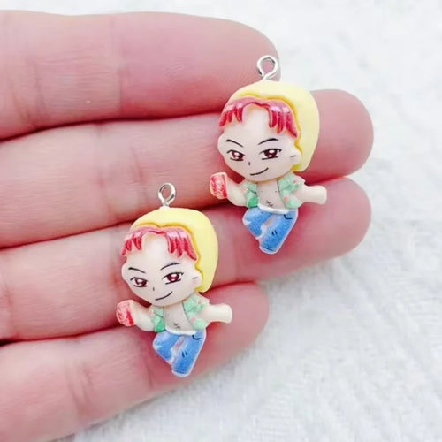 10pcs resin cartoon character jewelry earrings necklaces bracelets