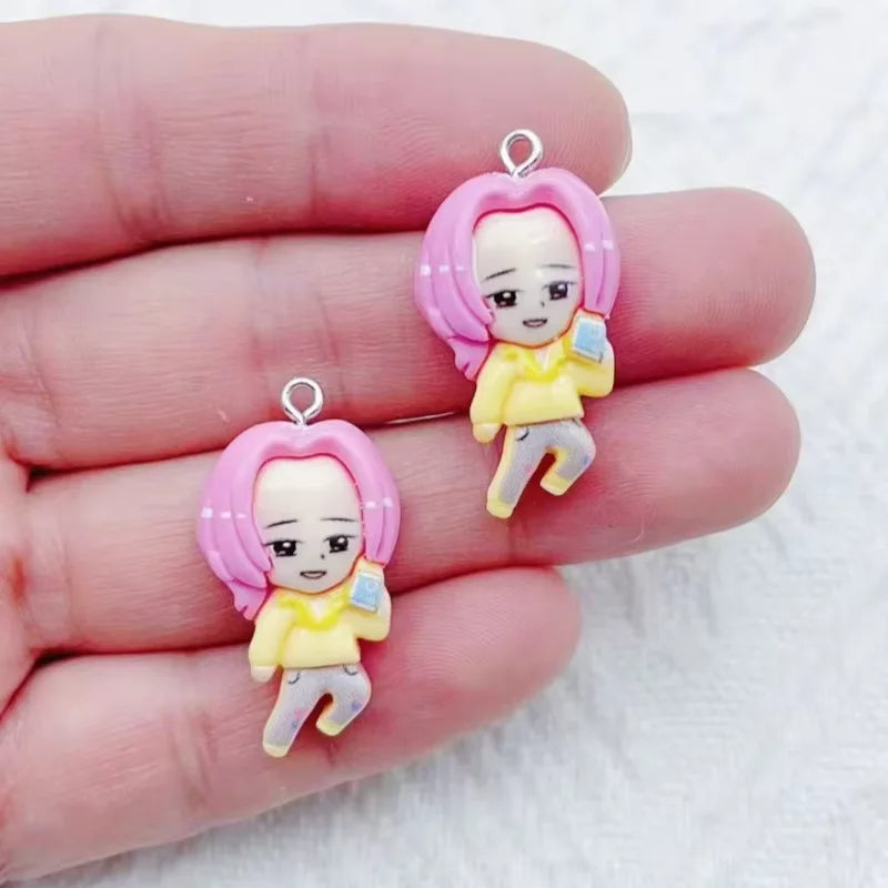 10pcs resin cartoon character jewelry earrings necklaces bracelets