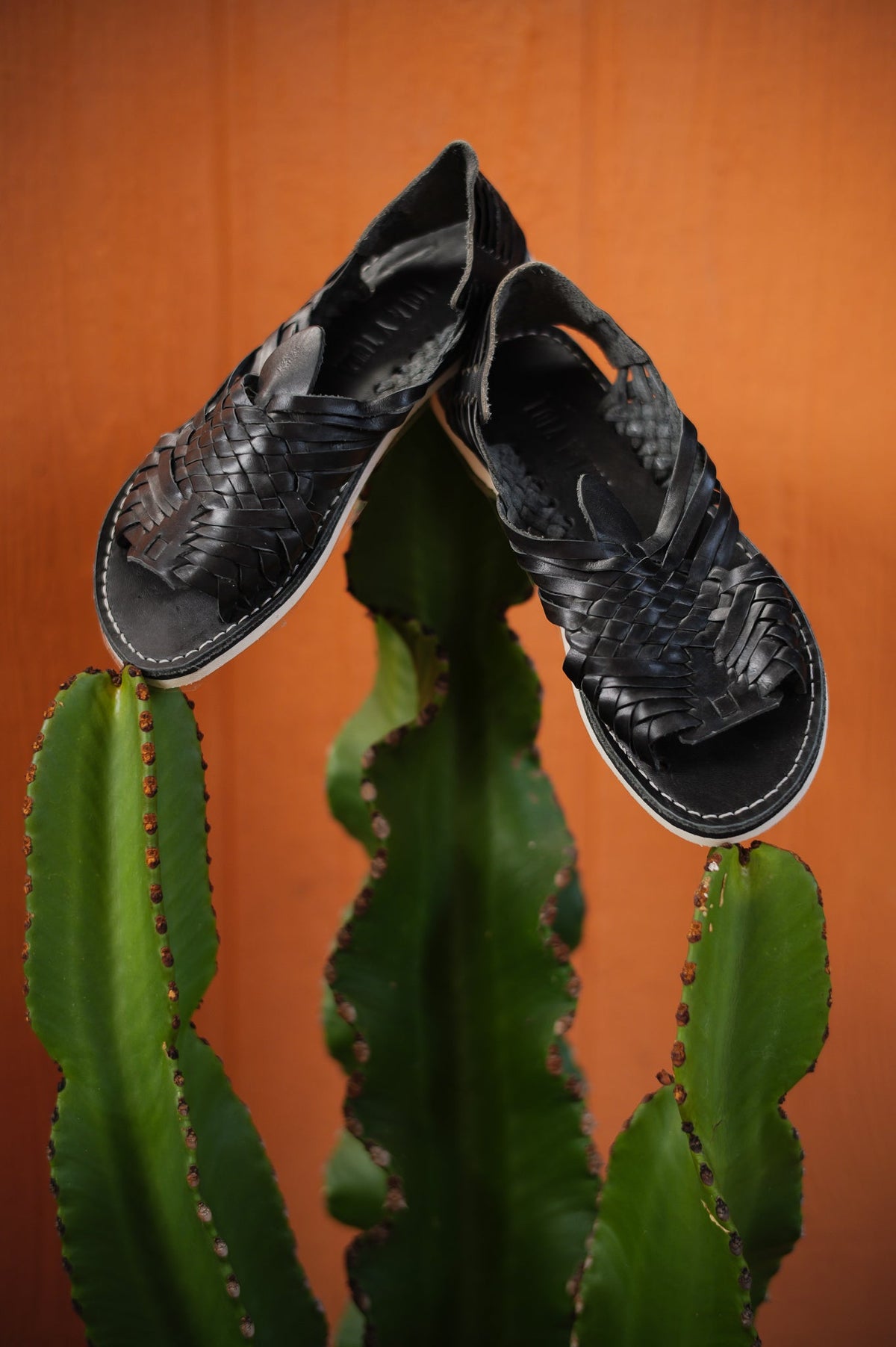 Black Leather Pachuco Huarache - FINAL SALE